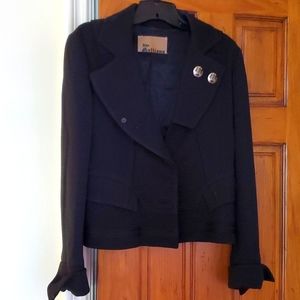 John Galliano Black Military Jacket Size 6, 2000s